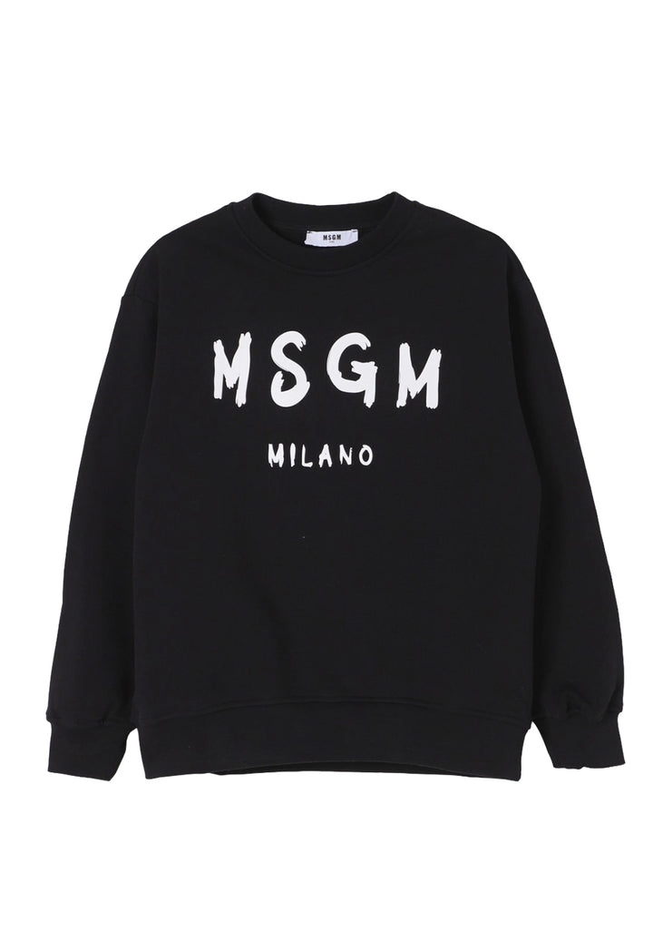 Felpa girocollo nera per bambino