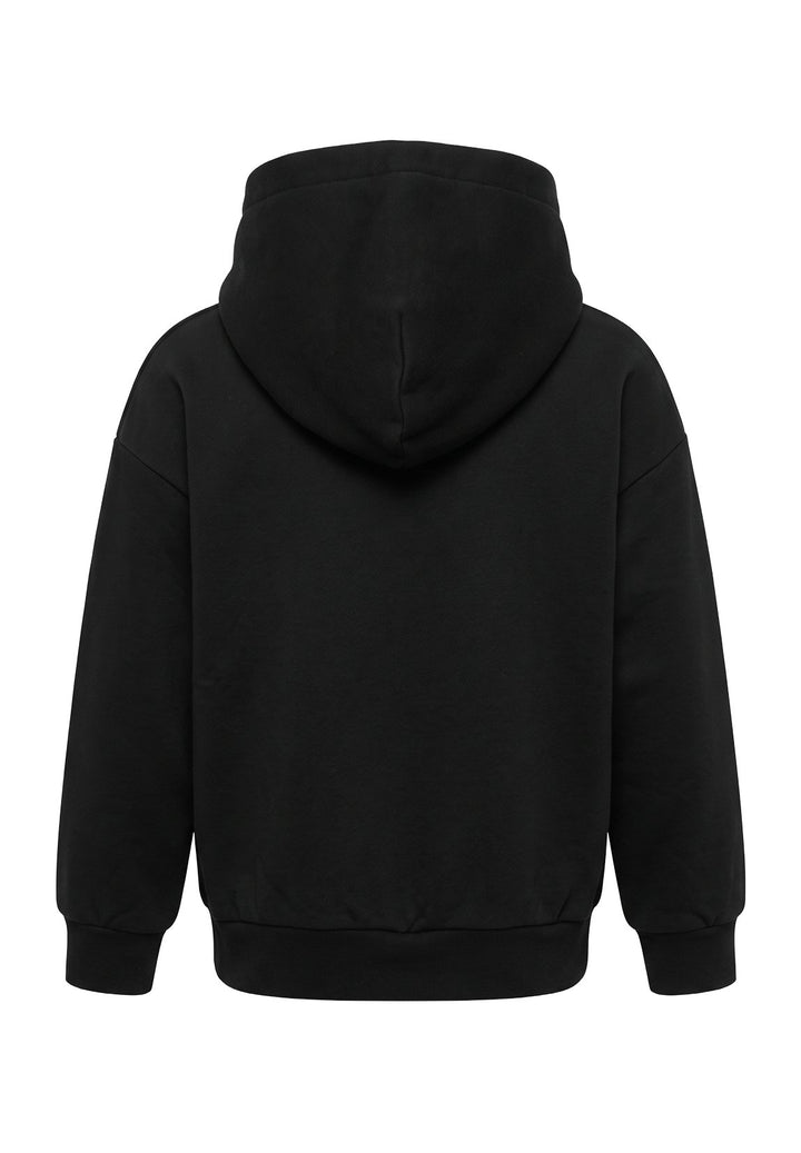 Felpa cappuccio nera per bambino