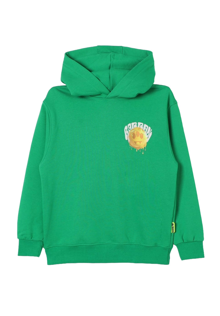 Felpa cappuccio verde per bambino