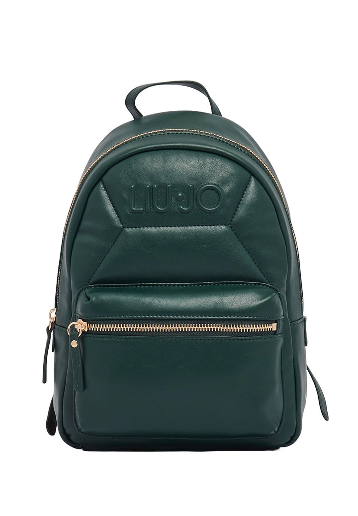 Green eco-leather backpack for girls