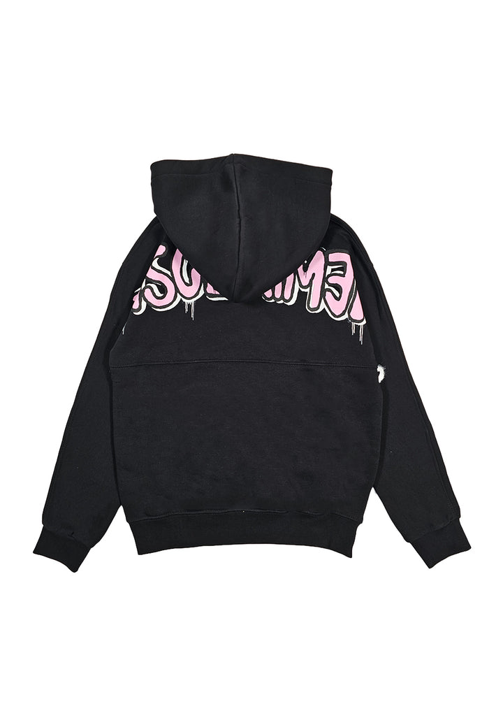 Black hooded sweatshirt for girls