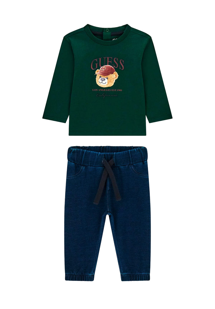 Completo verde-blu per neonato