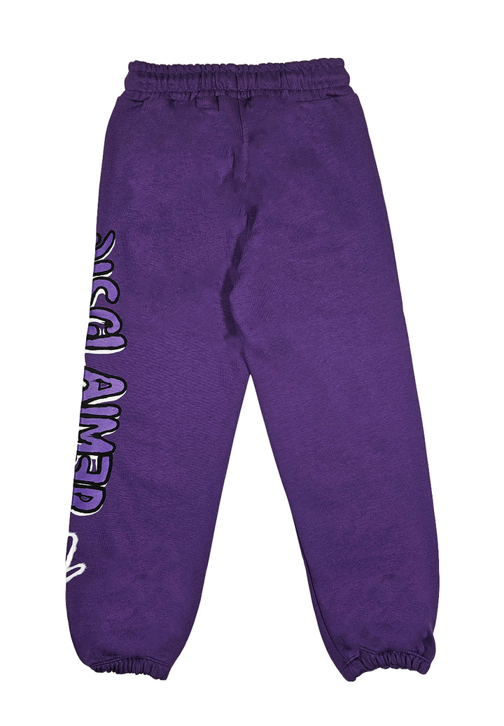 Pantalone felpa viola per bambina