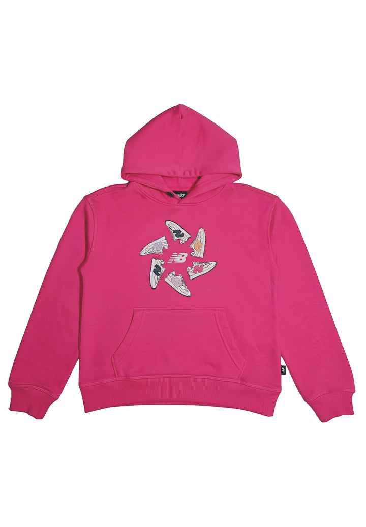 Felpa cappuccio fuxia per bambina
