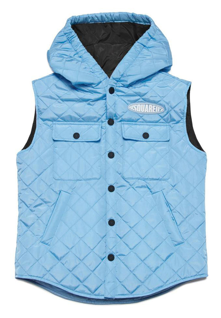 Gilet con cappuccio azzurro per bambino