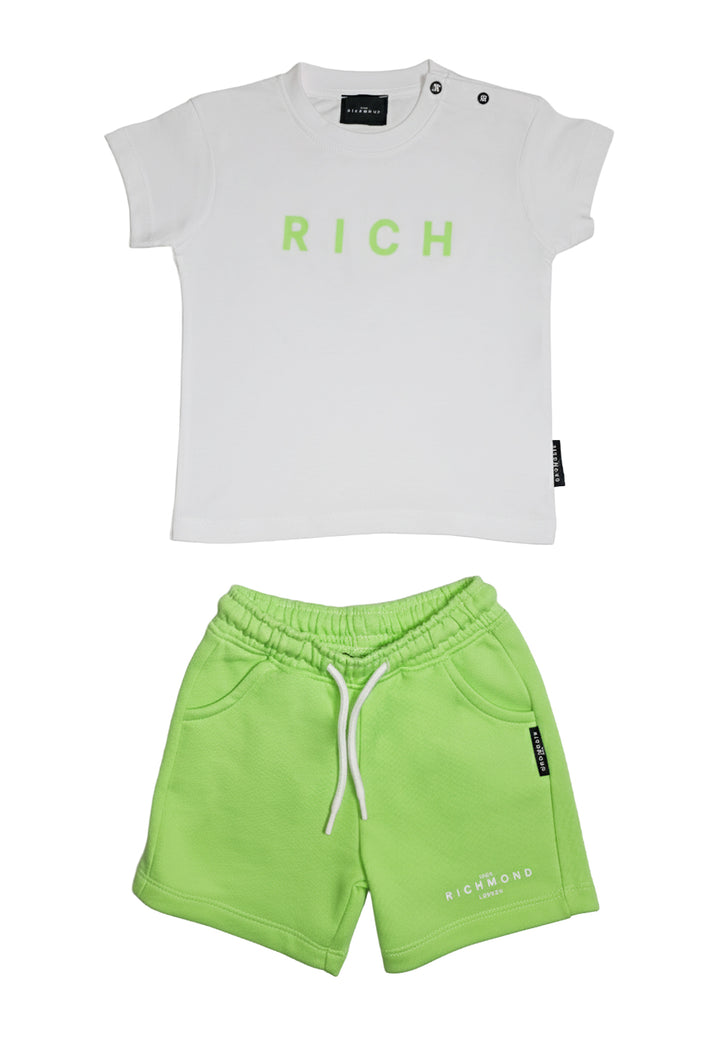 Completo bianco-verde per neonato