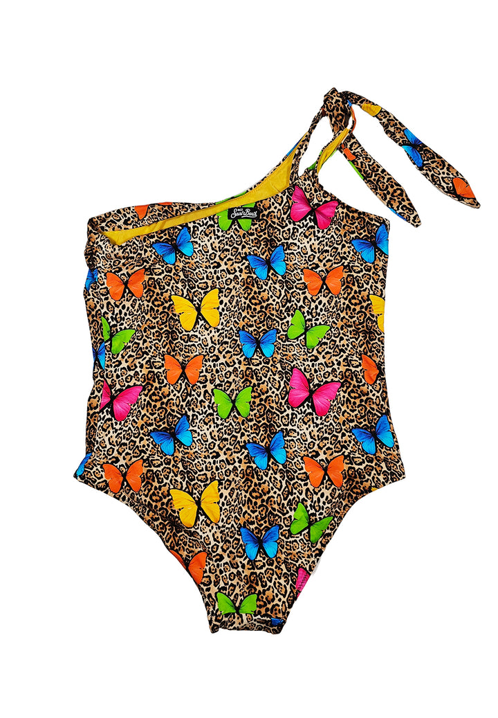 Costume intero maculato per bambina