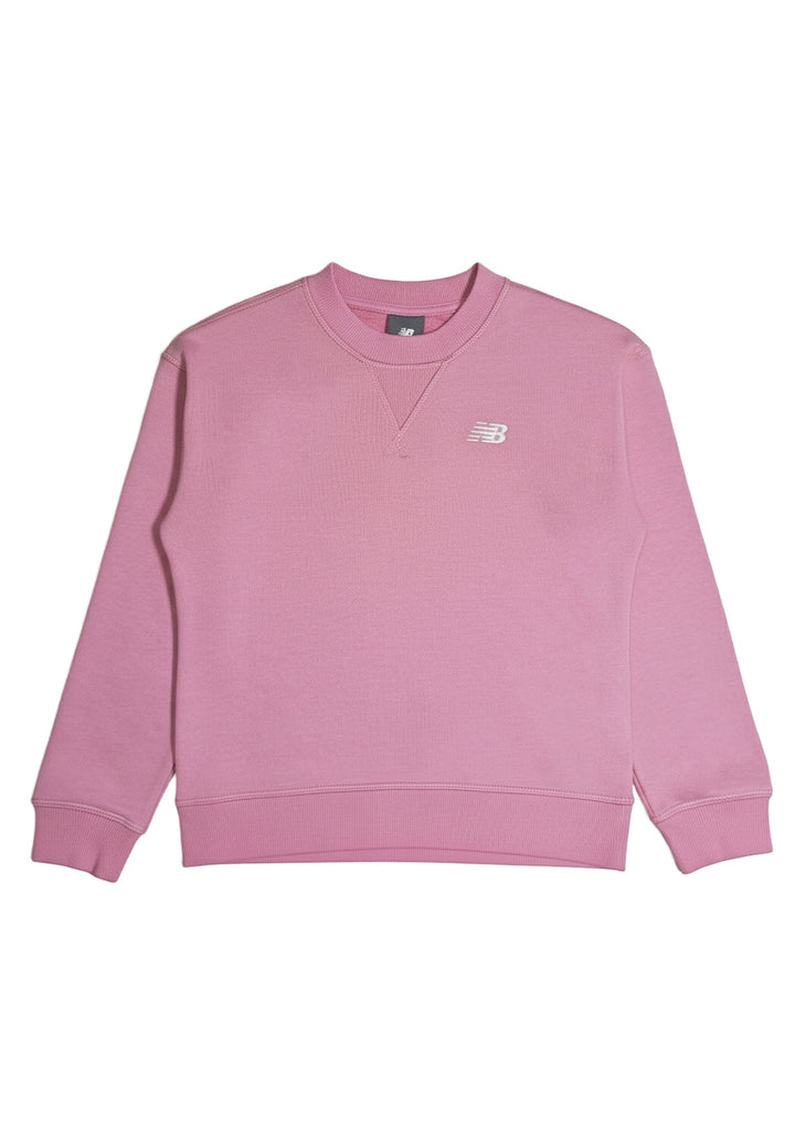 Felpa girocollo rosa per bambina