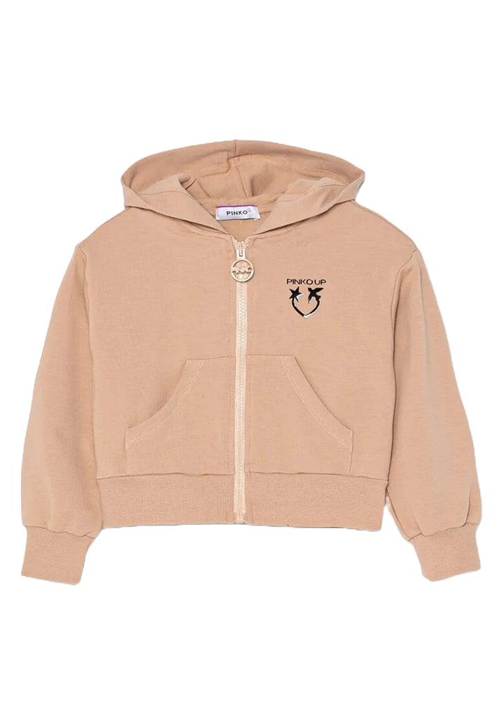Felpa zip rosa per bambina