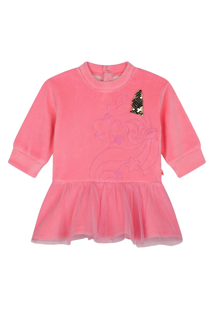 Pink chenille dress for girls