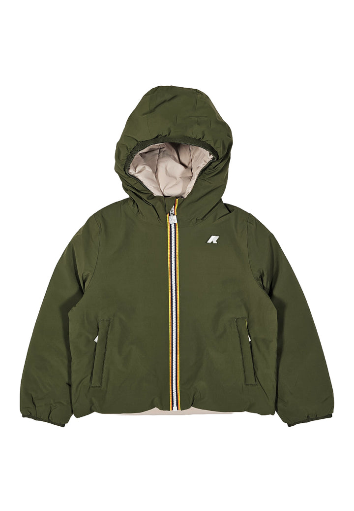 Green-beige reversible jacket for boys