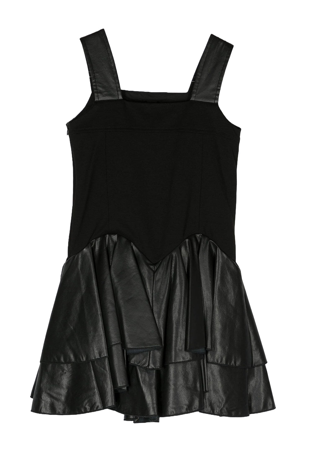 Vestito ecopelle nero per bambina