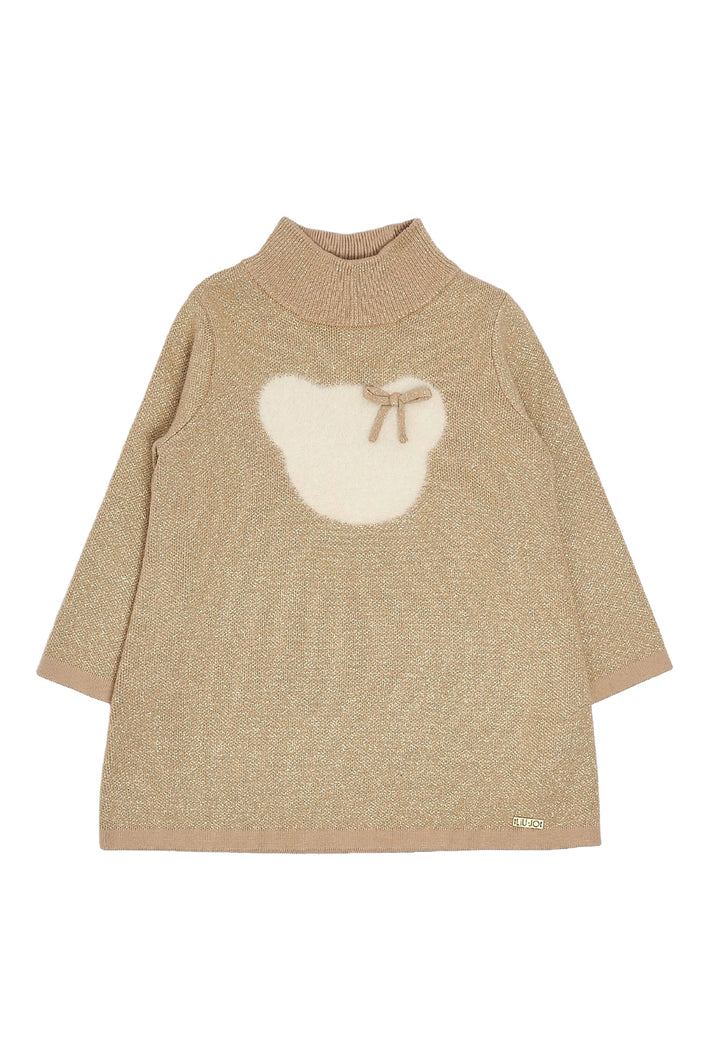 Vestito maglia oro per bambina