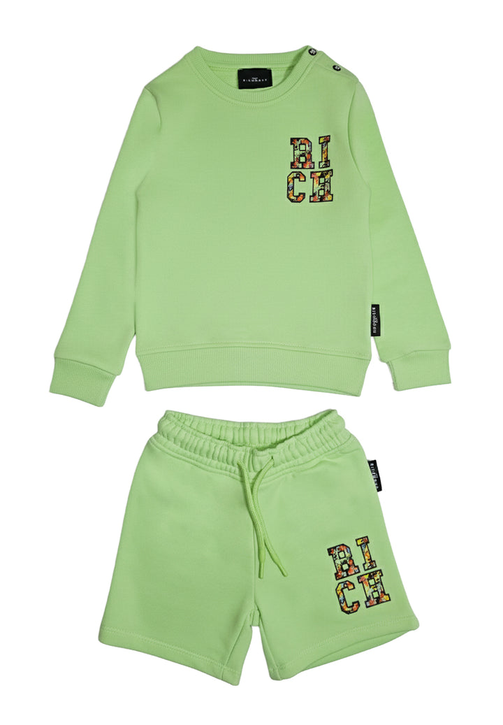 Completo felpa verde per neonato