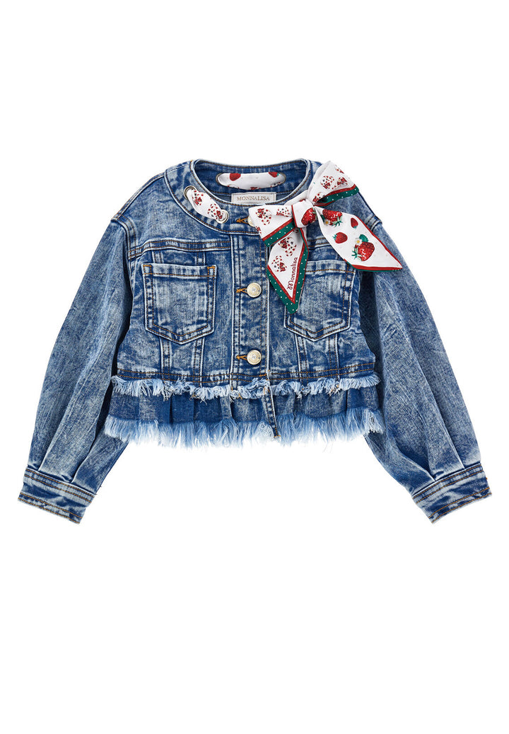 Giubbino blu denim per bambina