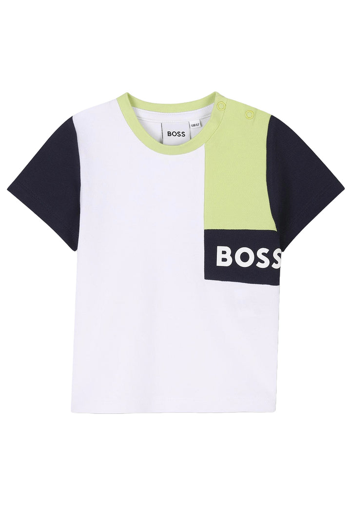 T-shirt bianco-verde per neonato