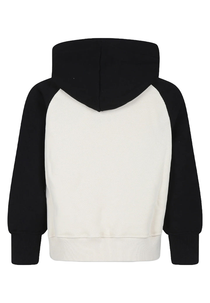 Felpa cappuccio crema-nero per bambino