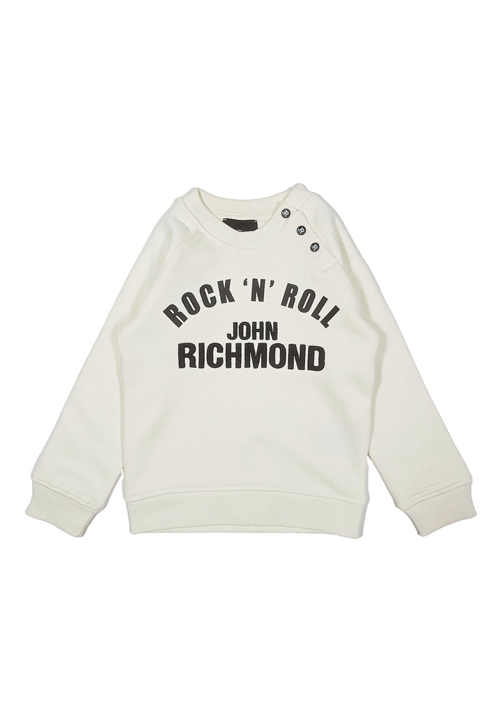 White crewneck sweatshirt for newborn