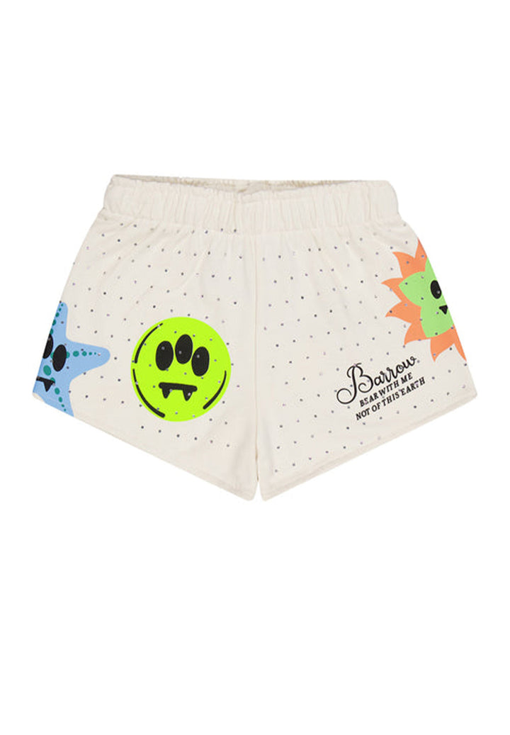 Short felpa crema per bambina