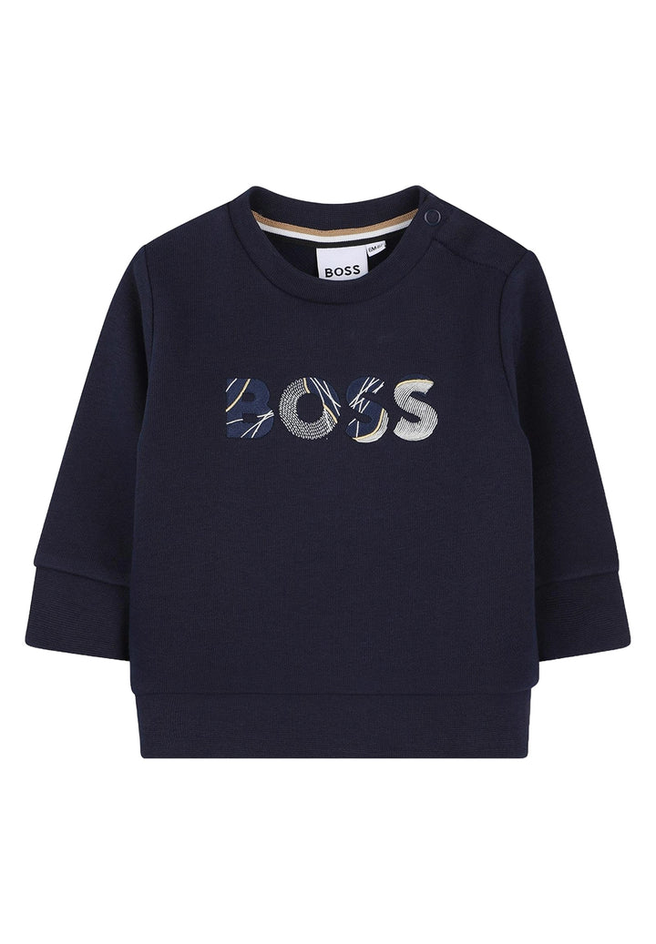 Felpa girocollo blu navy per bambino