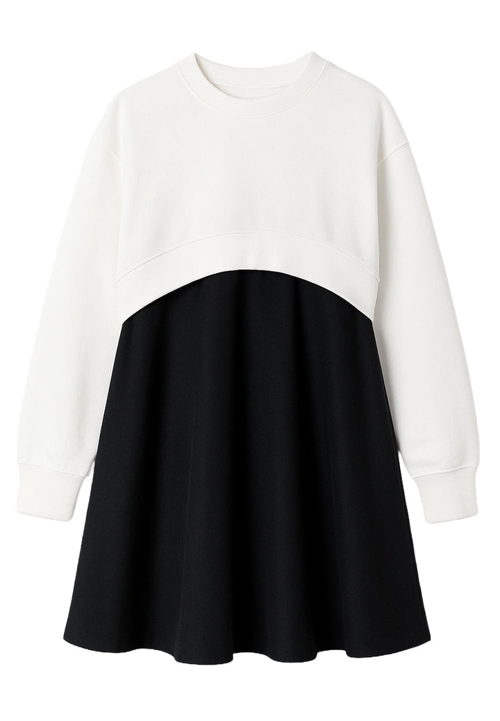 Vestito bianco-nero per bambina