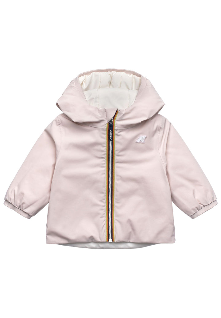 Giubbotto reversibile rosa-bianco per neonata