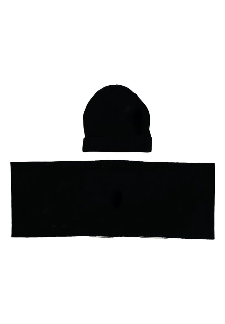 Set cappello + sciarpa nero-bianco per bambino