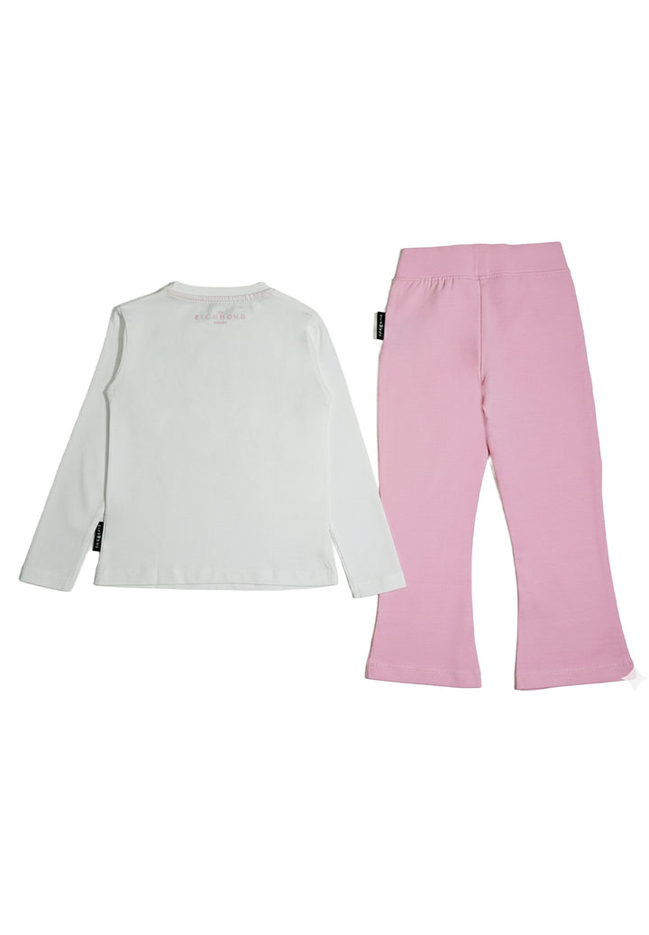 Completo bianco-rosa per neonata