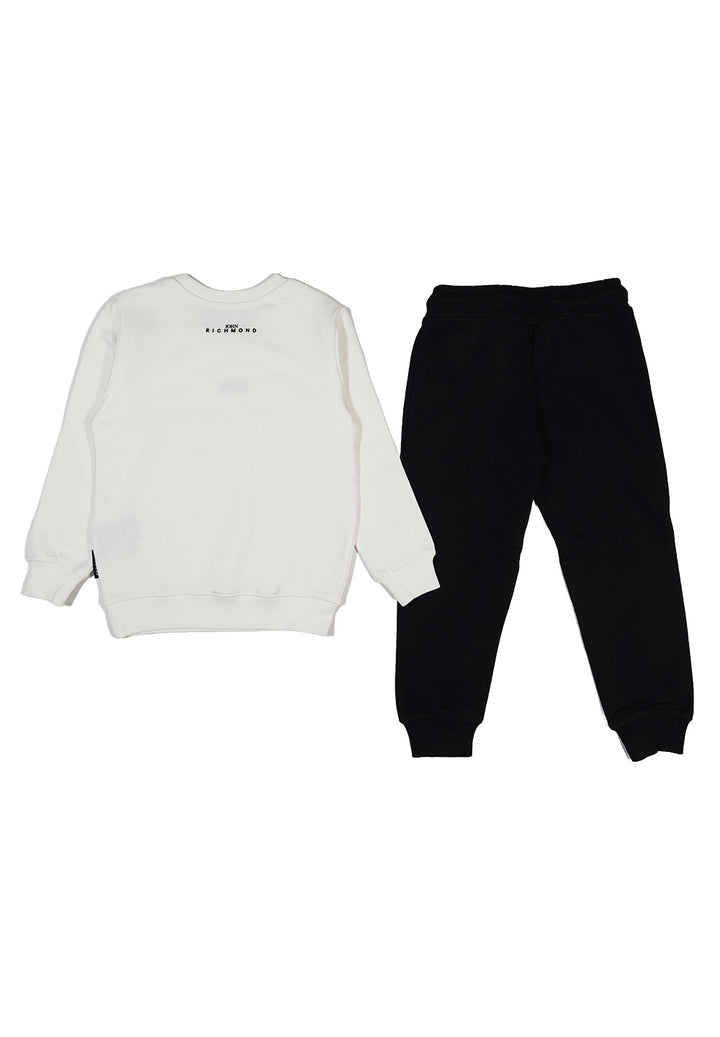 Weiß-schwarzes Sweatshirt-Set für Jungen