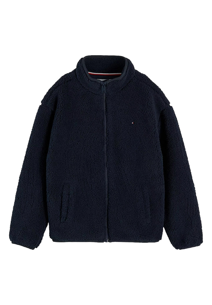 Felpa teddy zip blu per bambino