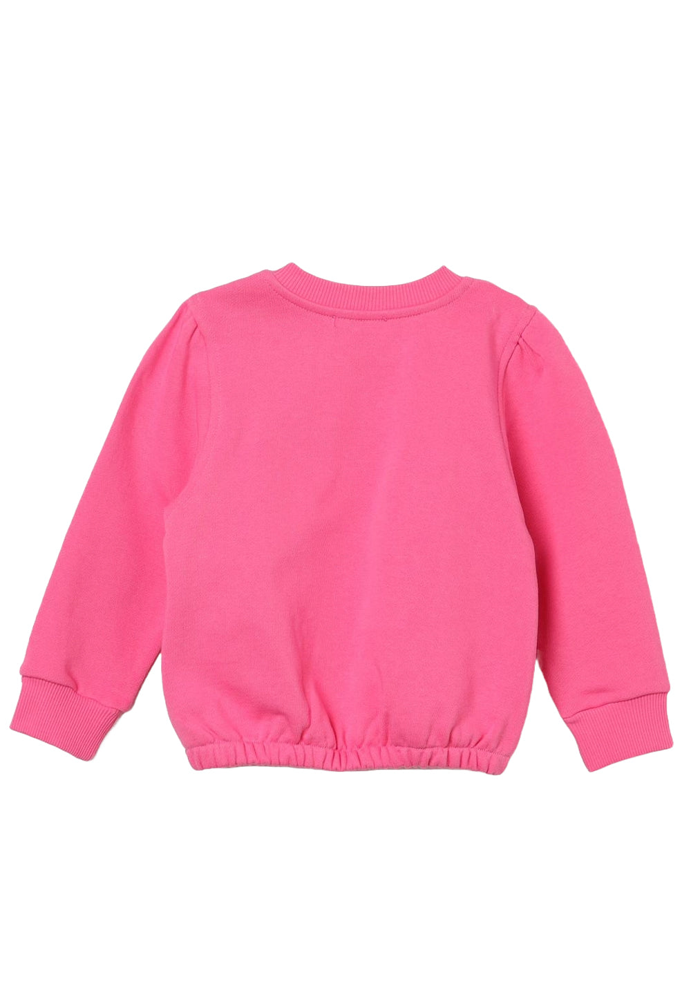 Felpa girocollo fuxia per bambina