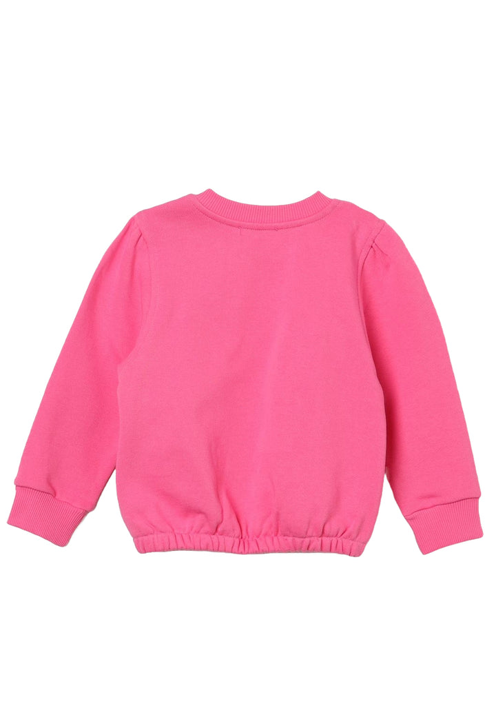 Felpa girocollo fuxia per bambina