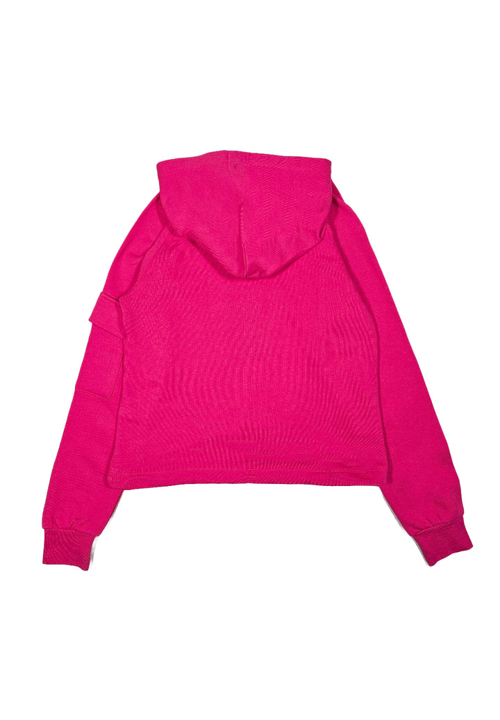 Felpa cappuccio fuxia per bambina - Primamoda kids