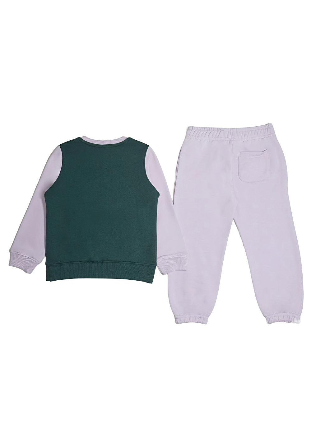 Completo felpa verde-lilla per bambina