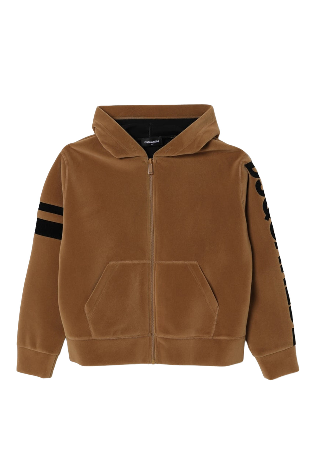Felpa zip marrone per bambino