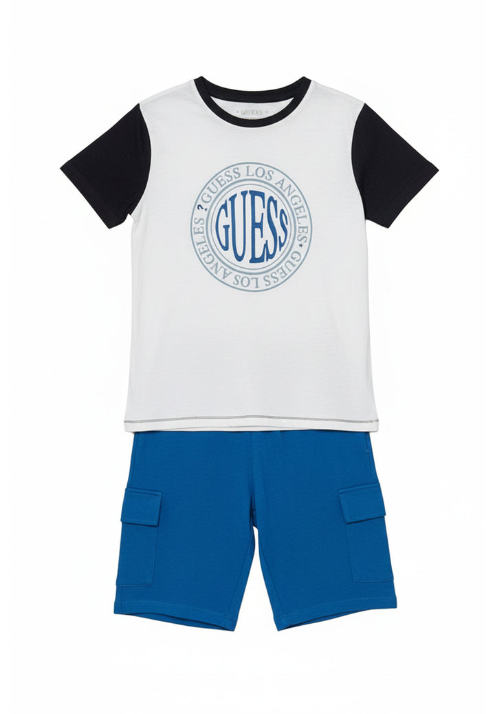 Completo bianco-blu per bambino