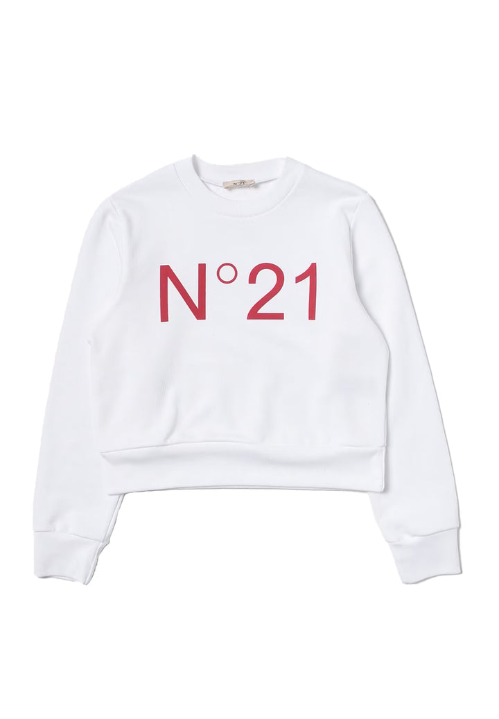 White crewneck sweatshirt for boy