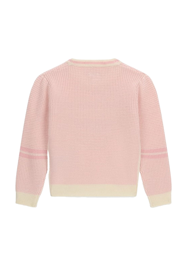 Maglia rosa-crema per bambina