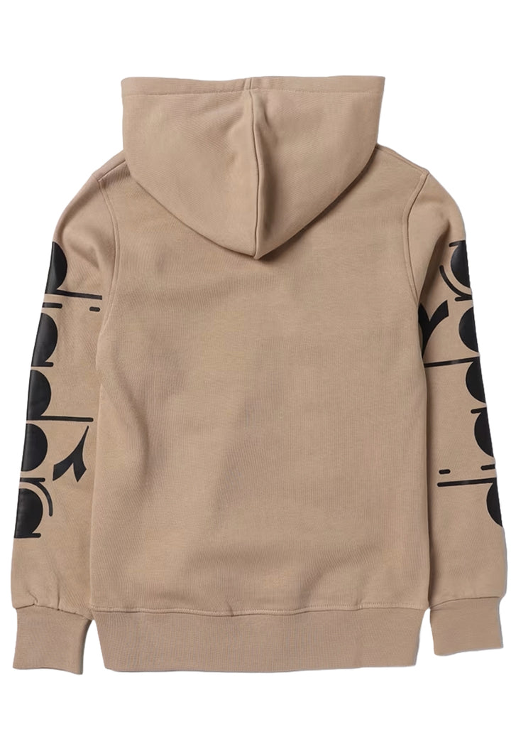 Beige hooded sweatshirt for boys