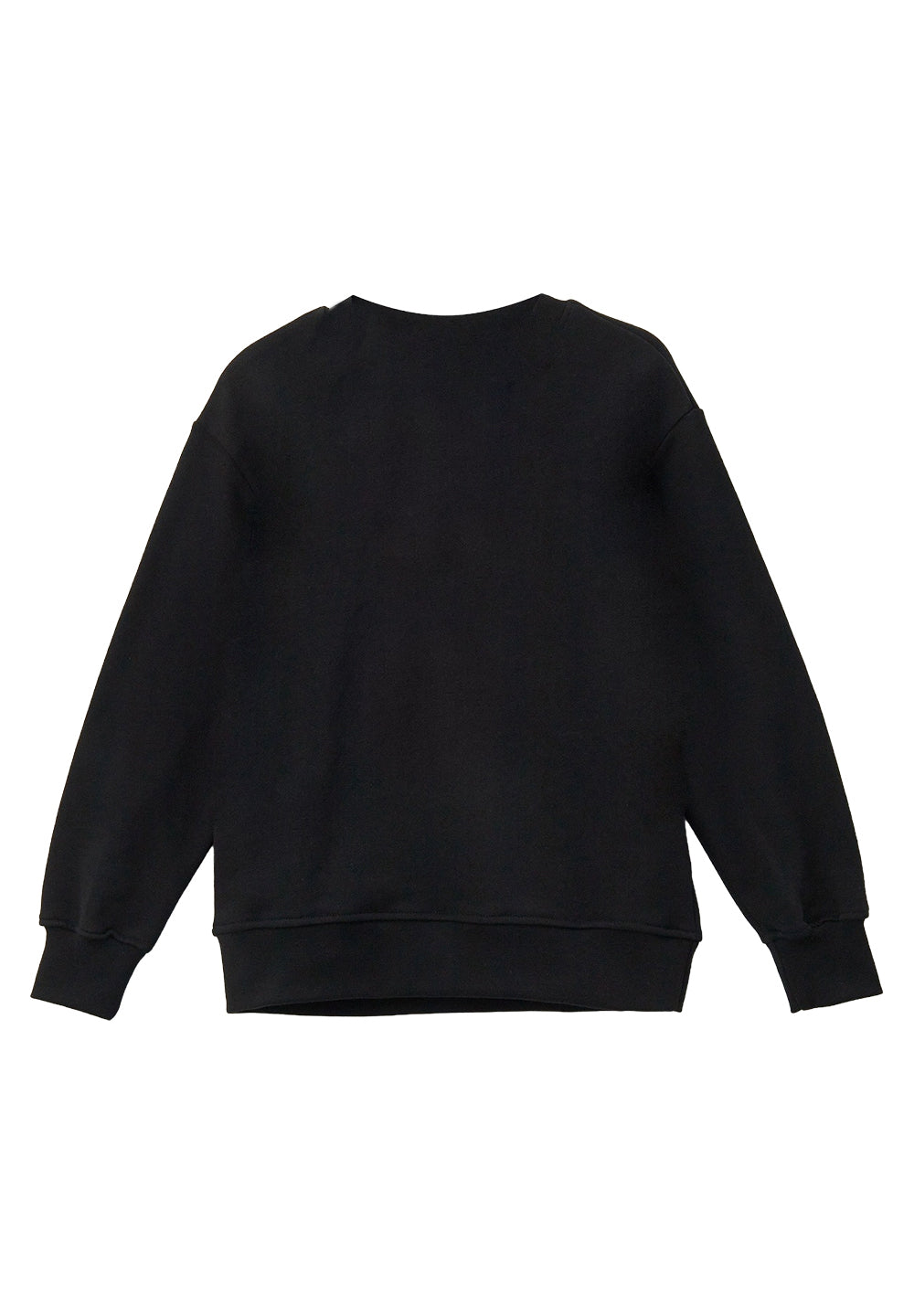 Felpa girocollo nera per bambina