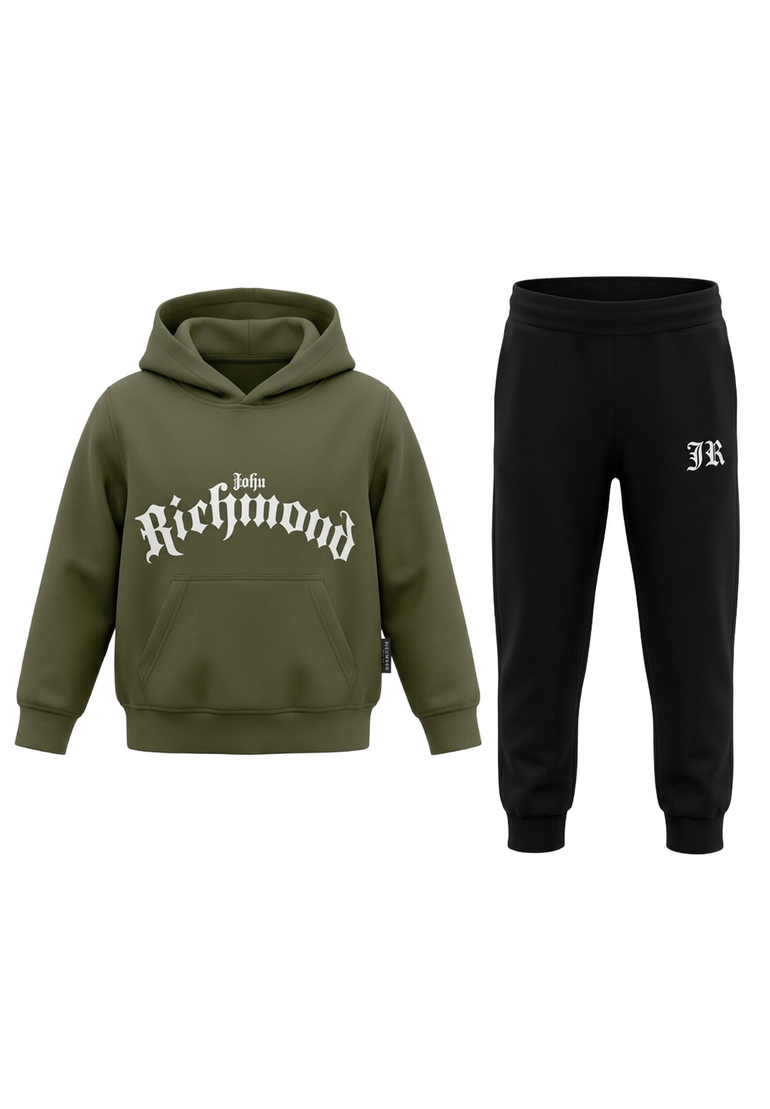 Completo felpa verde-nero per bambino