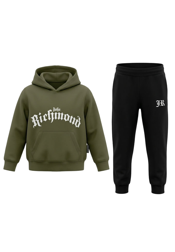 Completo felpa verde-nero per bambino