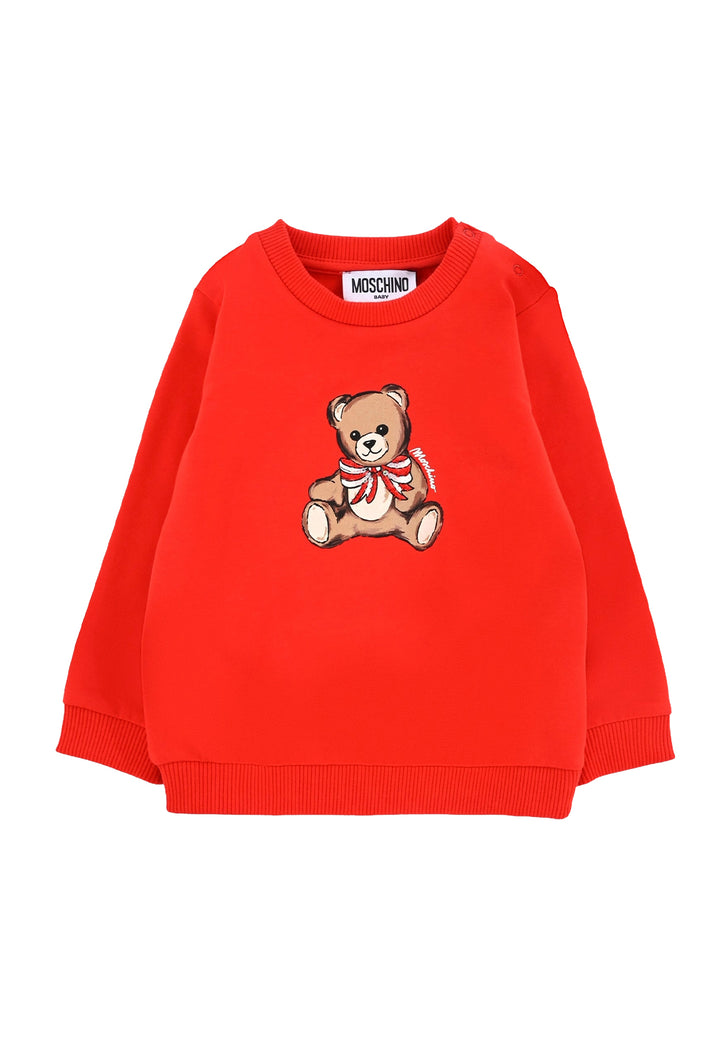 Felpa girocollo rossa per bambina