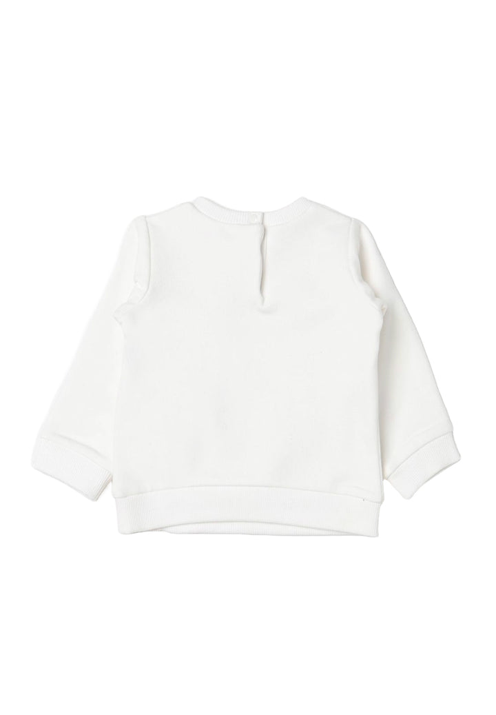 Weißes Sweatshirt mit Rundhalsausschnitt für kleine Mädchen