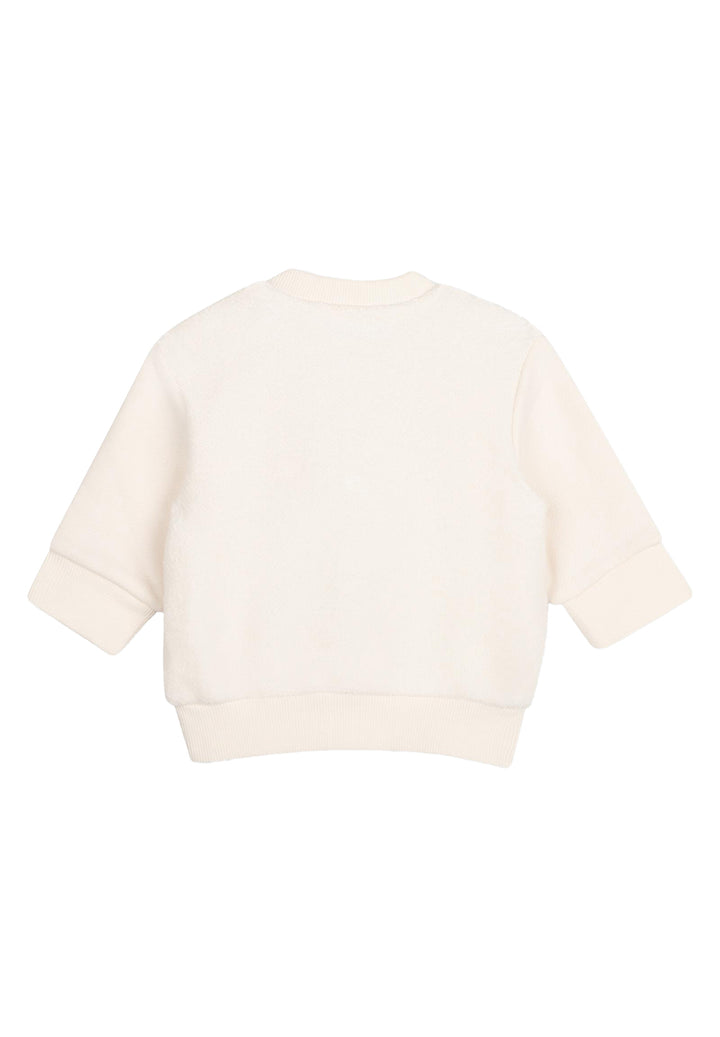 Felpa girocollo beige per neonato