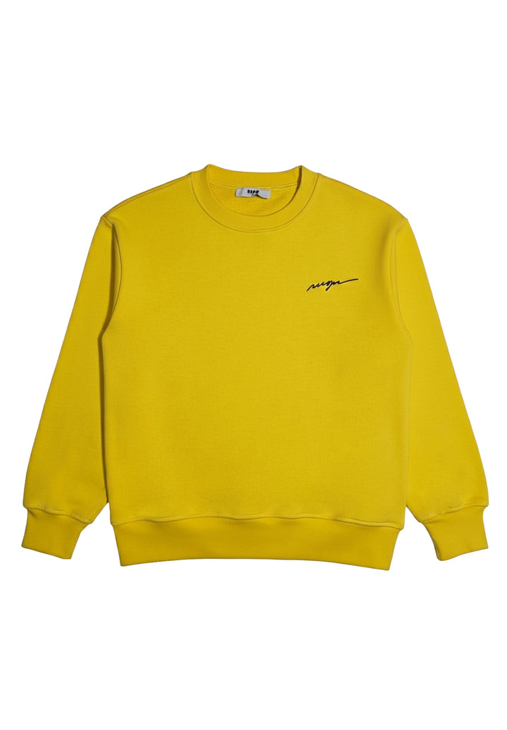 Felpa girocollo gialla per bambino