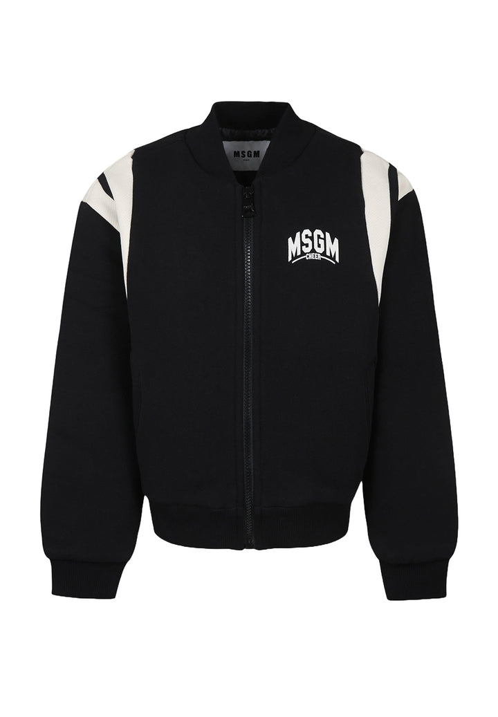Bomber in felpa nero per bambino