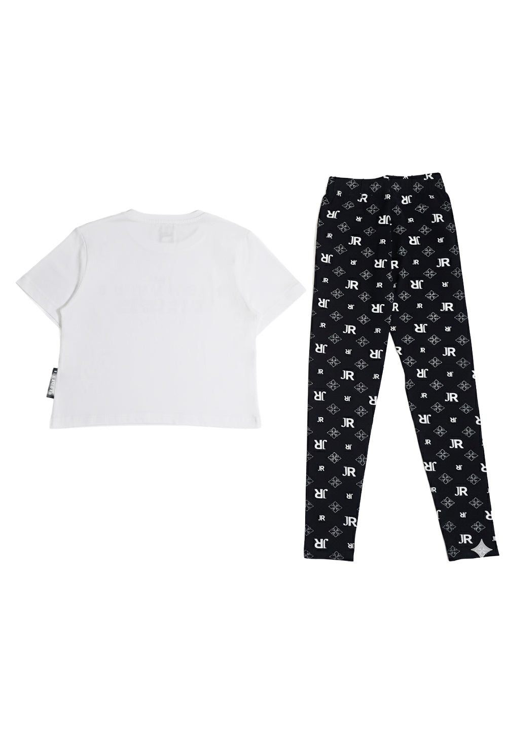 Completo bianco-nero per bambina