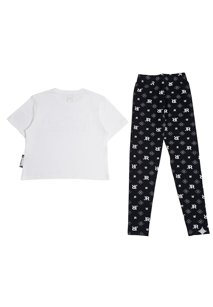 Completo bianco-nero per bambina