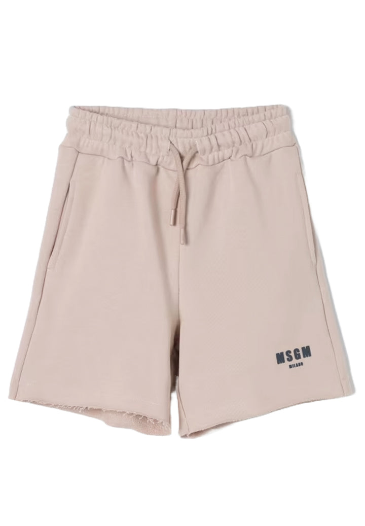 Bermuda felpa beige per bambino